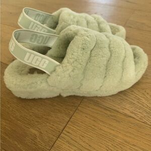 UGG FLUFF YEAH SLIDE WOMEN SANDAL RETRO MINT